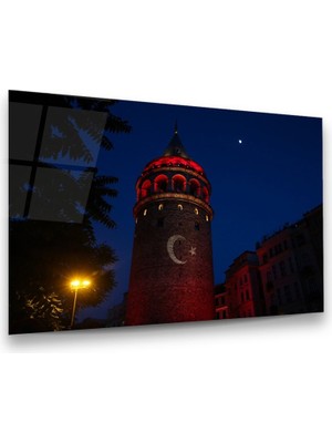 Glass Art Galata Kulesi Yatay Cam Tablo