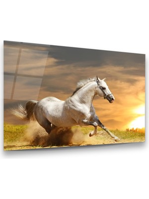 Glass Art Koşan At Yatay Cam Tablo