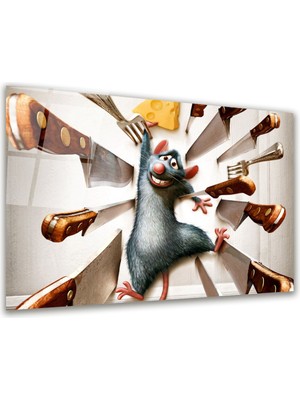 Glass Art Mutlu Fare Foto Manipülasyon Yatay Cam Tablo