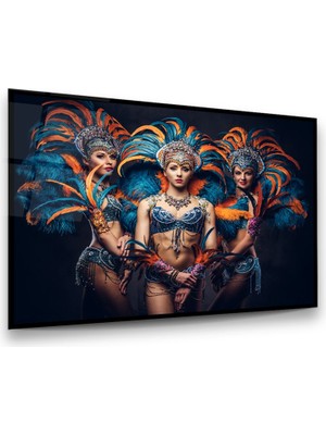 Glass Art Karnaval'da Kadınlar Yatay Cam Tablo