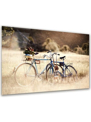 Glass Art Bisikletler Yatay Cam Tablo