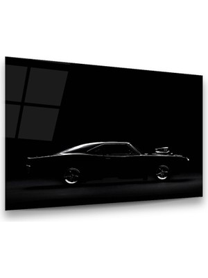 Glass Art Dodge Charger 1968 Yatay Cam Tablo