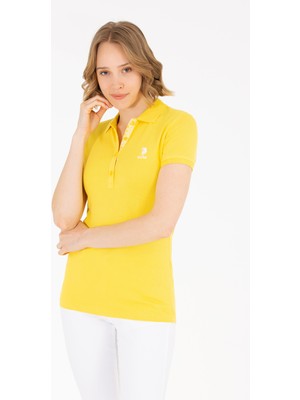 U.S. Polo Assn. Kadın Koyu Sarı Tişört Basic 50262698-VR094