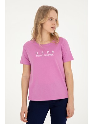 U.S. Polo Assn. Kadın Menekşe Bisiklet Yaka Tişört 50282899-VR037