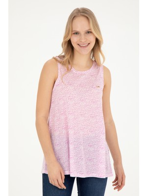 U.S. Polo Assn. Kadın Menekşe Bisiklet Yaka Kolsuz Tişört 50282908-VR037