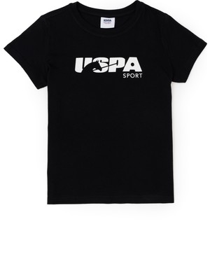 U.S. Polo Assn. Erkek Çocuk Siyah Bisiklet Yaka Tişört 50281843-VR046