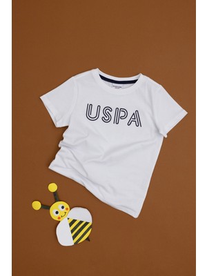U.S. Polo Assn. Erkek Çocuk Beyaz Basic Bisiklet Yaka Tişört 50284813-VR013