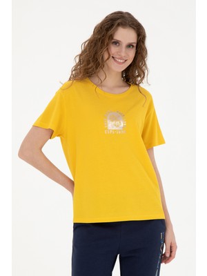 U.S. Polo Assn. Kadın Safran Bisiklet Yaka Tişört 50281795-VR043