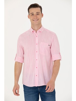 U.S. Polo Assn. Erkek Pembe Gömlek Desenli 50263330-VR041