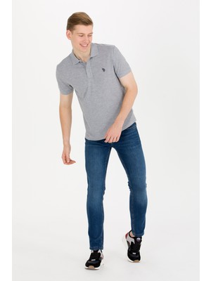U.S. Polo Assn. Erkek Gri Melanj Tişört Basic 50262933-VR086