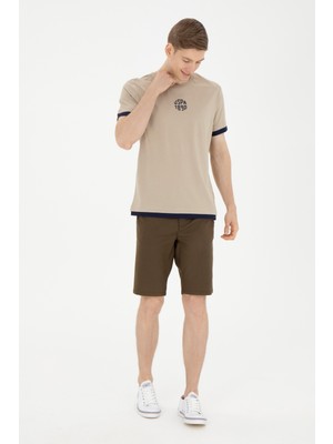 U.S. Polo Assn. Erkek Açık Haki T-Shirt 50287047-VR183