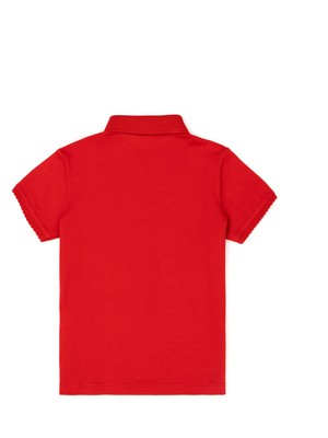 U.S. Polo Assn. Kız Çocuk Kırmızı Melanj Polo Yaka Basic Tişört 50288501-VR192