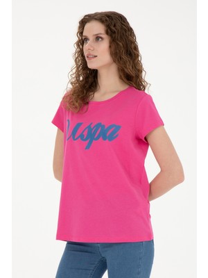 U.S. Polo Assn. Kadın Fuşya Bisiklet Yaka Tişört 50265676-VR023