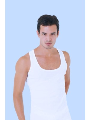 Abani Classic Ceylanoğlu Erkek Beyaz 3'lü Paket %100 Pamuk Ribana Atlet