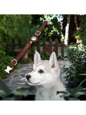 PLM Gerçek Deriden El Yapımı Köpek Tasması 50 cm Antik Kahve