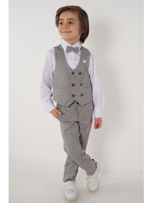 Pina Kids Erkek Çocuk Papyonlu Yelekli Takım Elbise