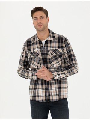 Pierre Cardin Erkek Lacivert Oversize Oduncu Gömlek 50275763-VR033