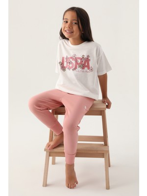 U.S. Polo Assn. Kız Çocuk Krem Pijama Takım 50290948-VR071