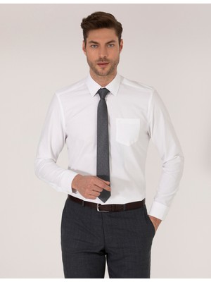 Pierre Cardin Erkek Beyaz Regular Fit Uzun Kollu Klasik Gömlek 50268193-VR013