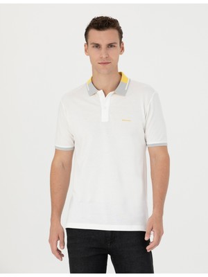 Pierre Cardin Erkek Ekru Slim Fit Tişört 50264865-VR019