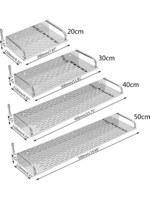 Mingjin Shop2 20CM Tarzı Paslanmaz Çelik Mutfak Banyo Rafı Duvara Monte Depolama Rafı Tek Katmanlı (Yurt Dışından)