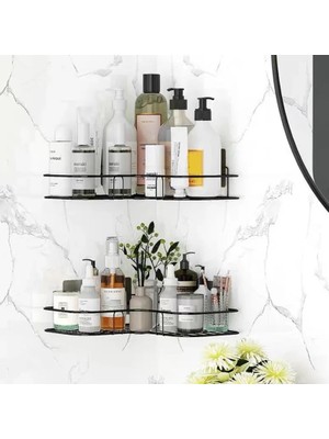 Mingjin Shop2 Beyaz Kancasız Stil Banyo Rafı Mutfak Düzenleyici Raflar Köşe Çerçeve Demir Duş Rafı Depolama Rafı Şampuan Tutucu Banyo Aksesuarları Için (Yurt Dışından)