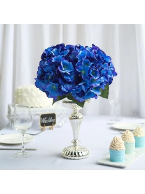 Nettenevime Yapay Çiçek Ortanca Demeti Mavi Koyu Yıkanabilir Kumaş 50 cm Uzun Ömürlü