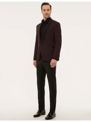 Pierre Cardin Erkek Bordo Yelekli Damatlık Smokin 50224037-VR014