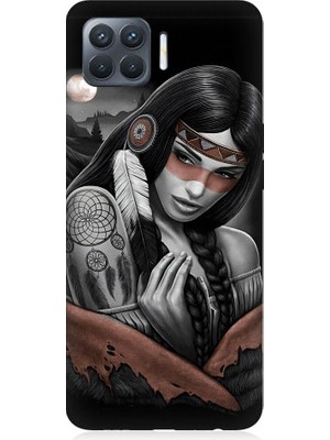 Teknomeg Oppo Reno 4 Lite Uyumlu Kızılldereli Kız Dreamcatcher Desenli Silikon Kılıf