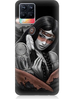 Teknomeg Realme 8 Uyumlu Kızılldereli Kız Dreamcatcher Desenli Silikon Kılıf