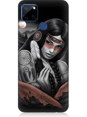 Teknomeg Realme C12 Uyumlu Kızılldereli Kız Dreamcatcher Desenli Silikon Kılıf