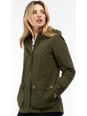 Barbour Clyde Waterproof Ceket OL51 Olive/olive Pink Tartan