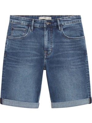 Mango Man Koyu Yıkama Denim Bermuda Şort