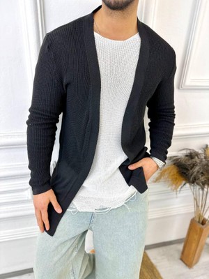 Elku Moda Hırka Örgülü Şal Yaka Mevsimlik Tüylenmez Örgü Triko Hırka