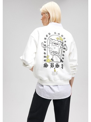 Spongebob Baskılı Beyaz Sweatshirt1S10126-70057