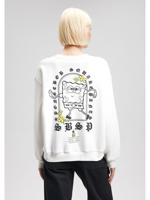 Spongebob Baskılı Beyaz Sweatshirt1S10126-70057