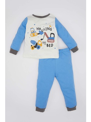 DeFacto Erkek Bebek Araç Baskılı Uzun Kollu Penye Pijama Takımı