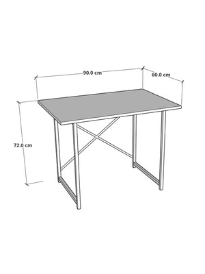 Furnature Design Metal Kitaplık 5 Raflı + 60X90 cm Çalışma Masası Atlantik Çam