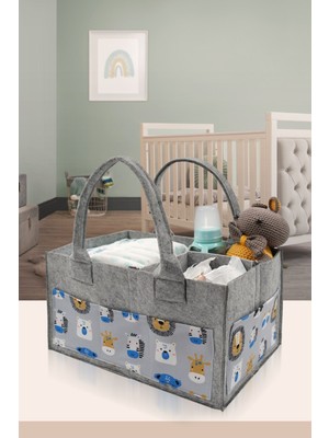 Marva Bebek Bakım Çantası Şık Tasarım ve Fonksiyonel Bölmelerle 3 Gözlü Siyah Keçe