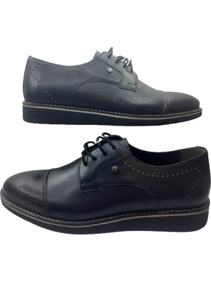 Confort S.m.bir Erkek Siyah Deri Günlük Şık Ayakkabı SMB124-7