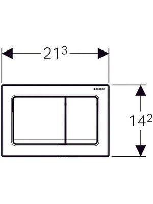 Geberit ALPHA30 Kumanda Kapağı Çift Basmalı, Mat Siyah - 115.055.14.1