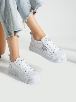 Alemdar Shoes Star Beyaz Yıldız Detay Kadın Sneakers