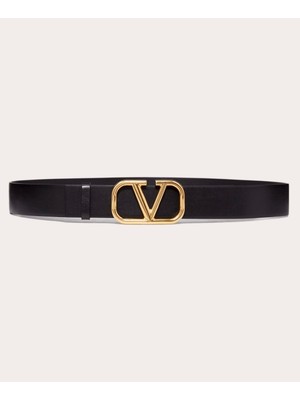 Valentino Garavani Vlogo Sıgnature Calfskın Belt 40 mm