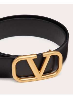 Valentino Garavani Vlogo Sıgnature Calfskın Belt 40 mm