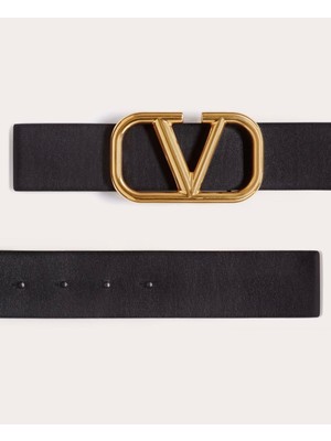 Valentino Garavani Vlogo Sıgnature Calfskın Belt 40 mm