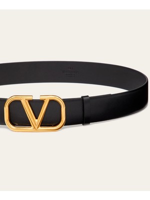 Valentino Garavani Vlogo Sıgnature Calfskın Belt 40 mm