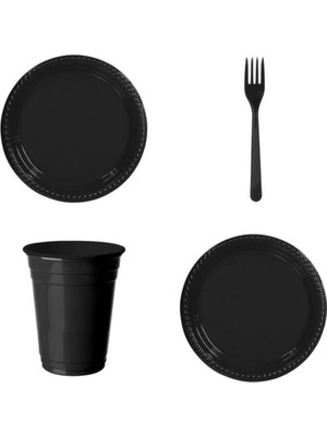 Ege Pastanesi Mavi Tabak Bardak Çatal Set 25 Kişilik