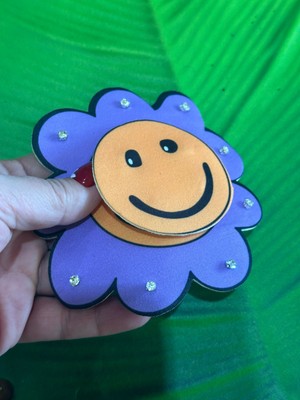 Gönülden Tasarım 11X11 cm Taş Işleme 3 Boyutlu Gülen Mor Çiçek Arma Yama Dikiş Hobi Aksesuarı