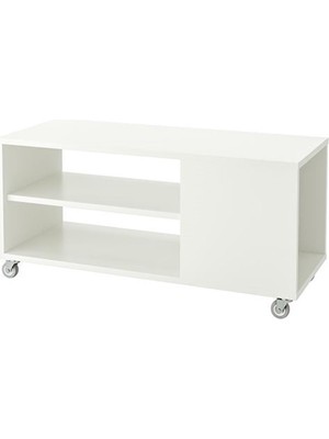 IKEA Vıhals Tekerlekli Beyaz Renk Orta Sehpa 91X37 cm Depolama Alanlı