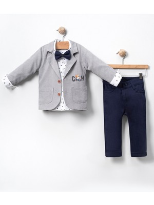 Lulu Kids Erkek Çocuk Takım Elbise Ceket, Papyon ve Slopetli "çağla" Modeli